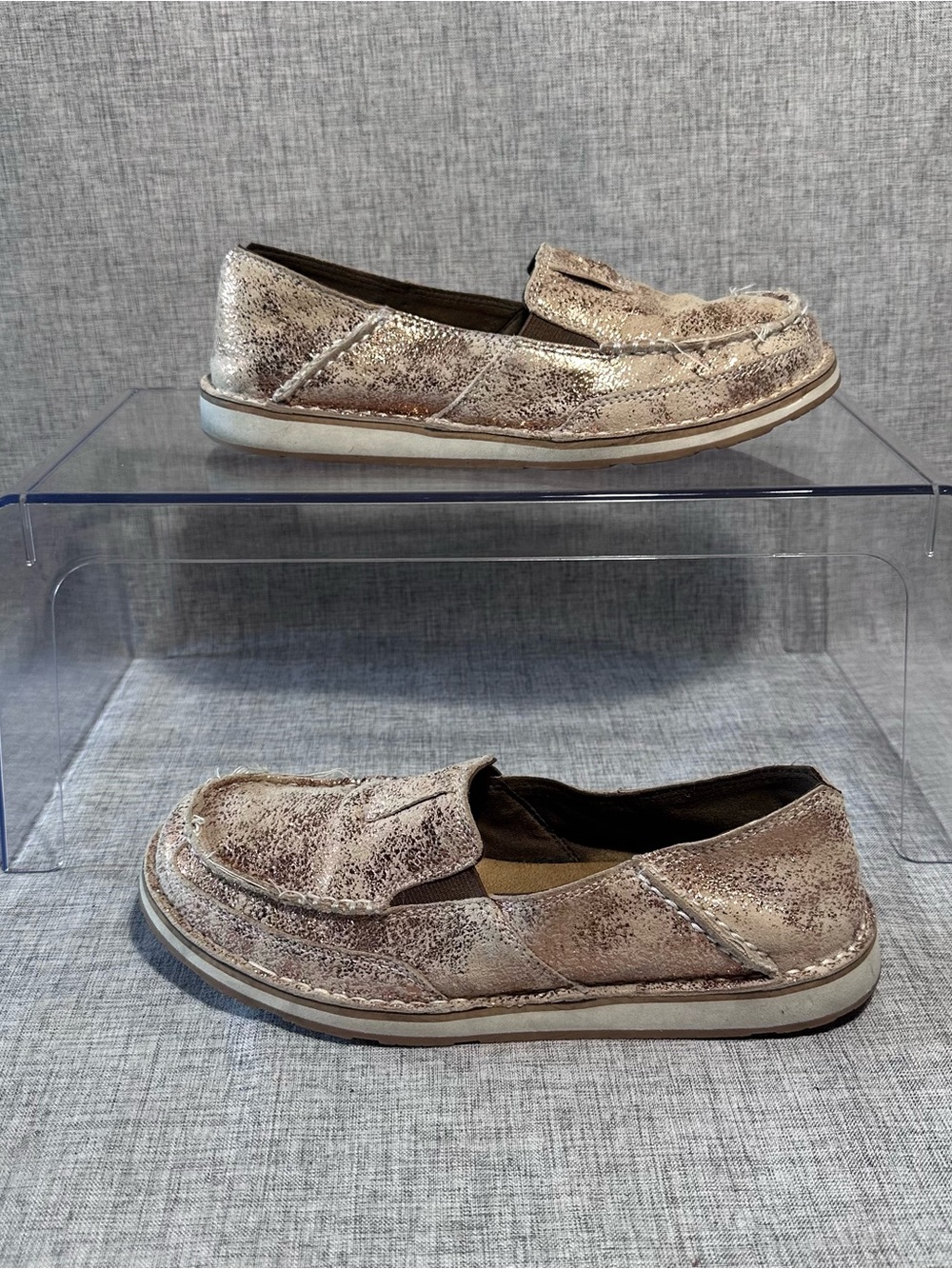 Ariat Metallic Rose Gold Slip-On Loafers